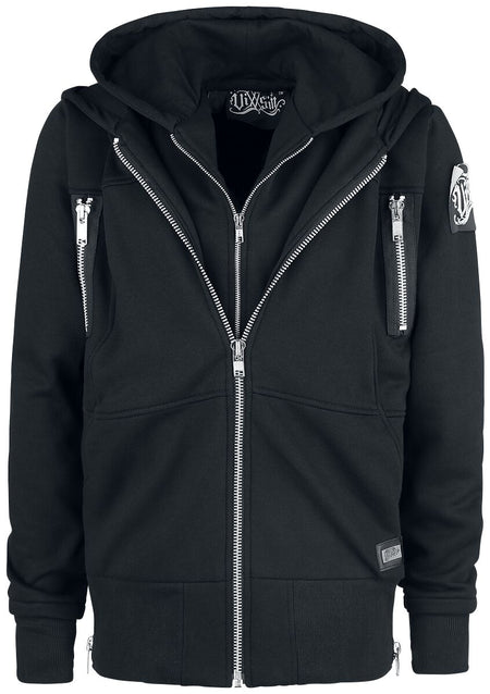 Sweat-shirt zippé à capuche Gothic de Vixxsin - Veste À Capuche Ivan - S à XXL - pour Homme - noir - Vixxsin