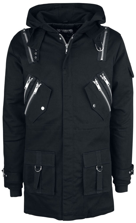 Parka Gothic de Poizen Industries - Parka Nash - S à XXL - pour Homme - noir - Poizen Industries