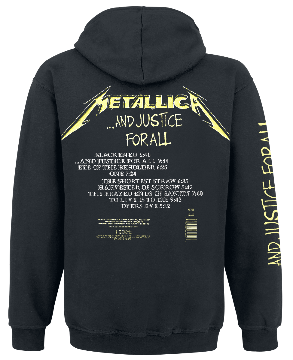Sweat-shirt à capuche  de Metallica - ... And Justice For All - S à 5XL - pour Homme - noir - metallica - View 2