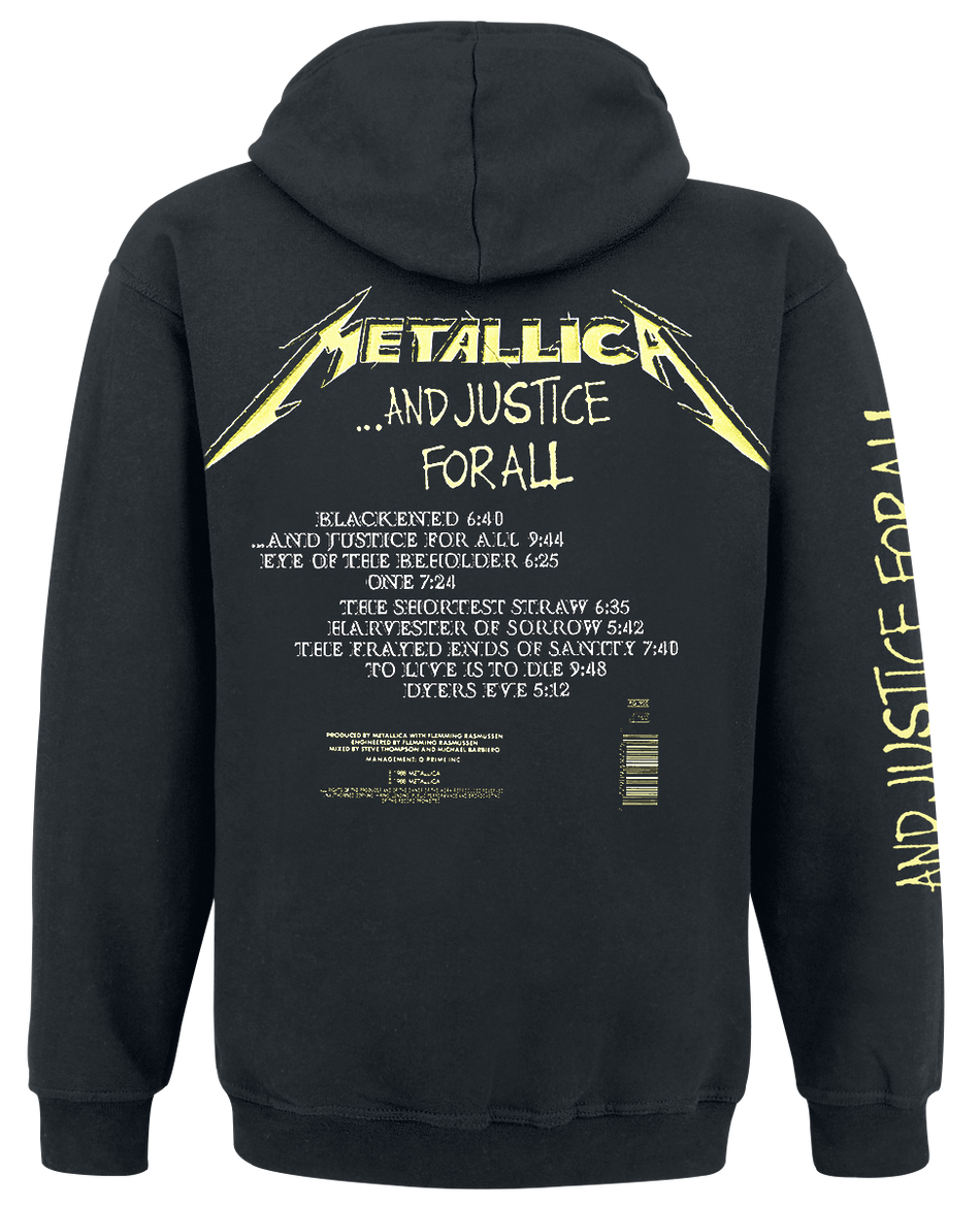 Sweat-shirt à capuche  de Metallica - ... And Justice For All - S à 5XL - pour Homme - noir - metallica - View 2