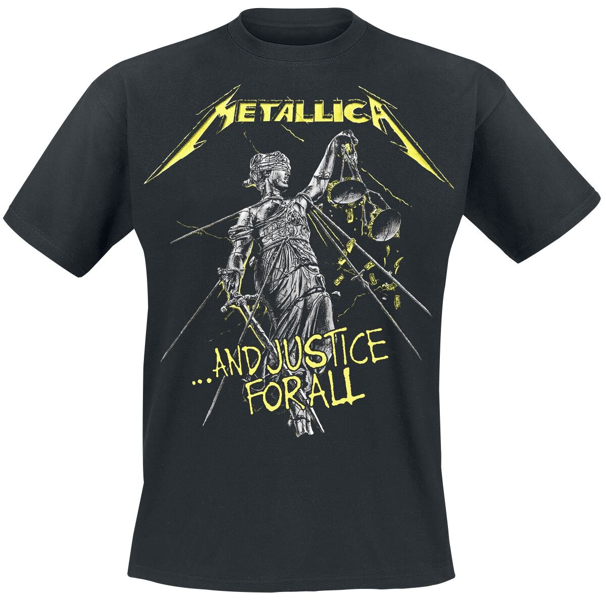 T-Shirt Manches courtes  de Metallica - ...And Justice For All - Tracklist - S à 5XL - pour Unisexe - noir - metallica