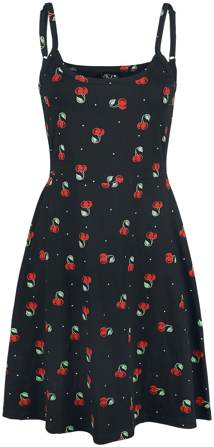 Robe mi-longue Rockabilly de Pussy Deluxe - Robe Sweet Cherry - XS à XL - pour Femme - noir - Pussy Deluxe