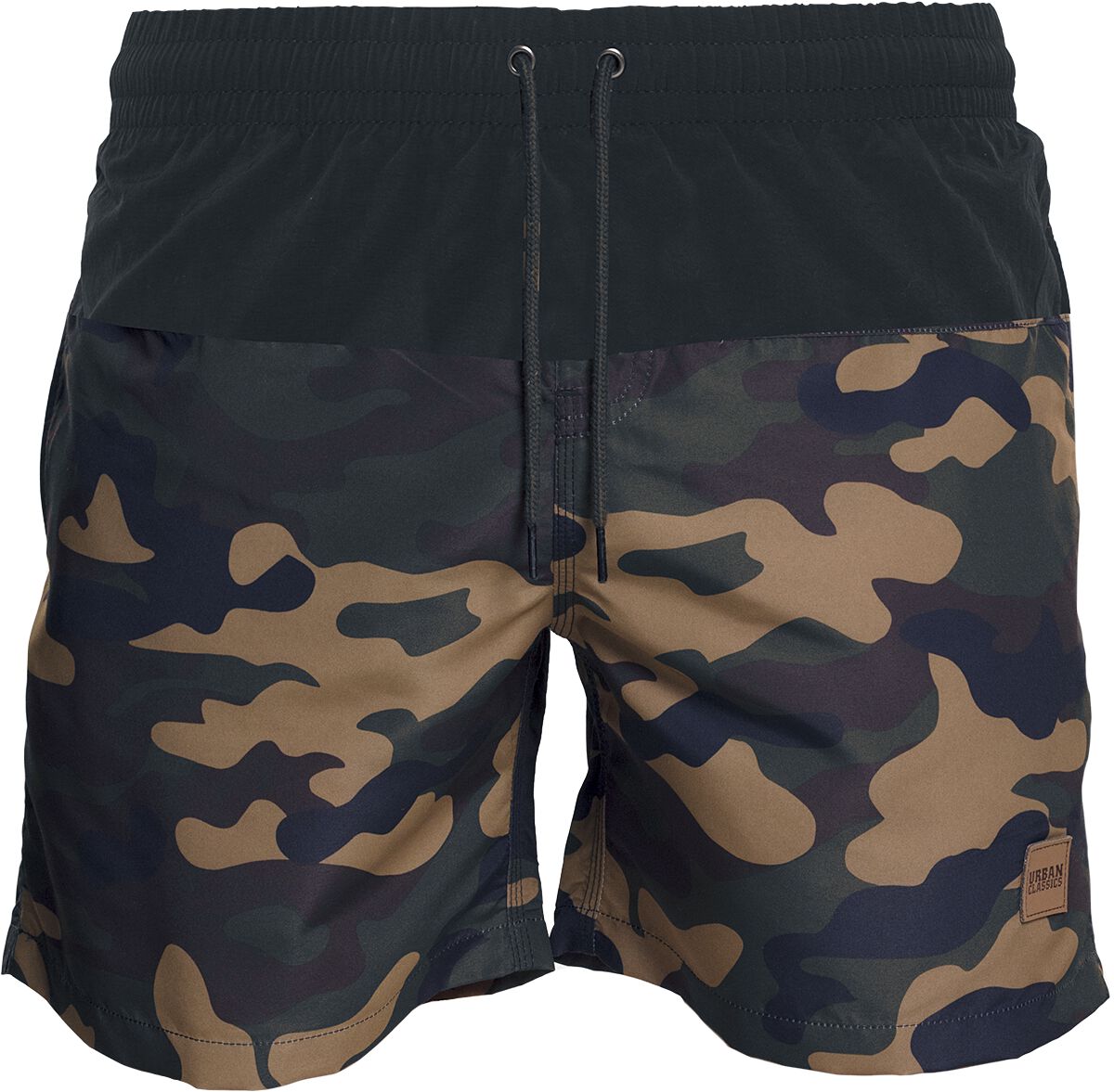Short de bain  de Urban Classics - Short De Bain Block - S à 5XL - pour Homme - camouflage forêt/noir - Urban Classics