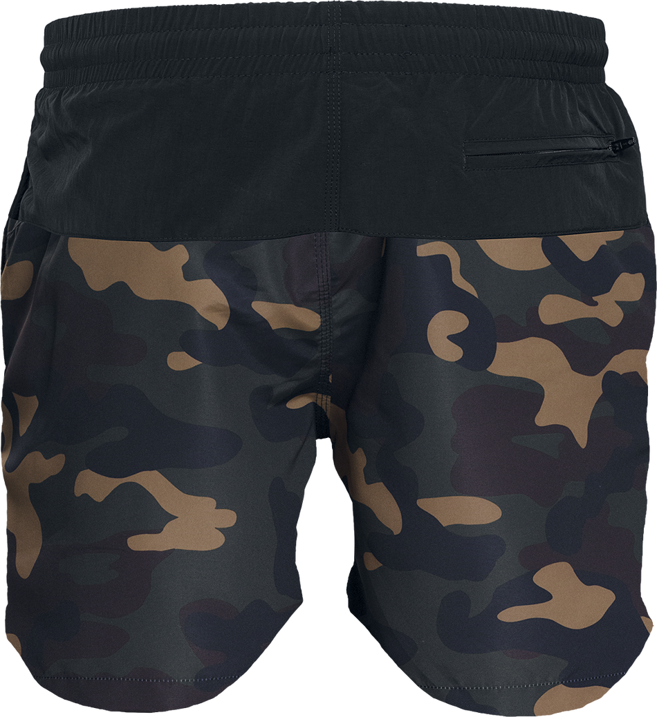 Short de bain  de Urban Classics - Short De Bain Block - S à 4XL - pour Homme - camouflage forêt/noir - Urban Classics - View 2