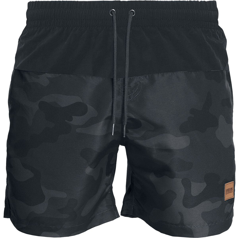 Short de bain  de Urban Classics - Short De Bain Block - S à 5XL - pour Homme - camouflage sombre/noir - Urban Classics