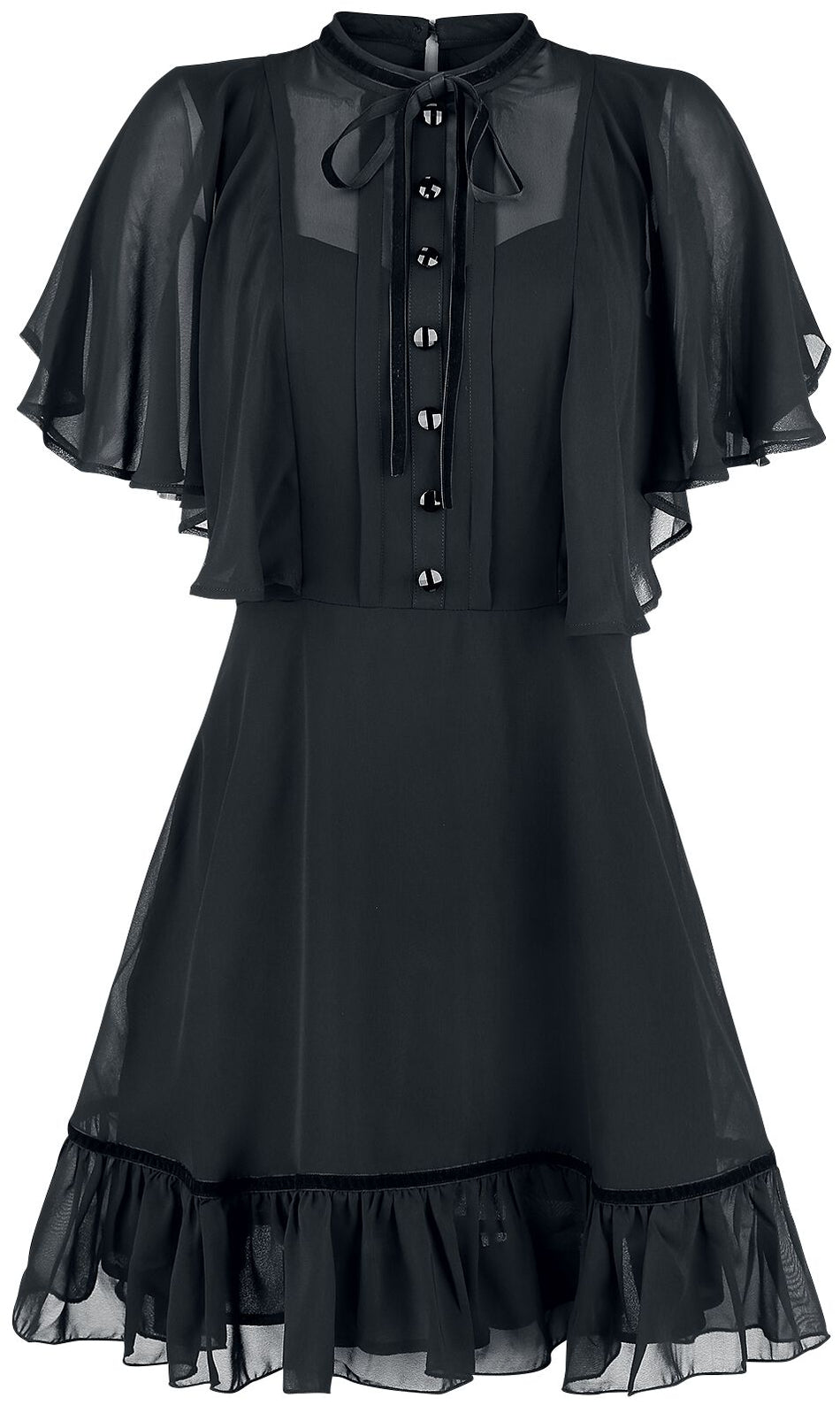 Robe courte Gothic de Hell Bunny - Robe Imperia - XS à 4XL - pour Femme - noir - hell bunny