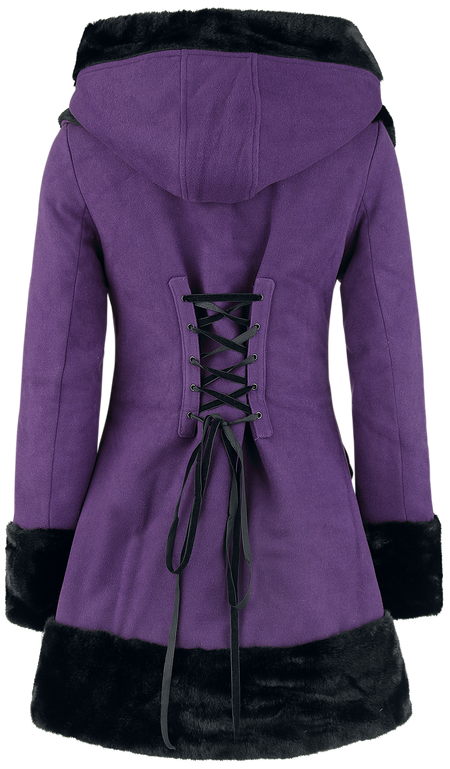 Manteau d'hiver Rockabilly de Hell Bunny - Manteau Sarah Jane - XS à 4XL - pour Femme - lilas - hell bunny - View 2
