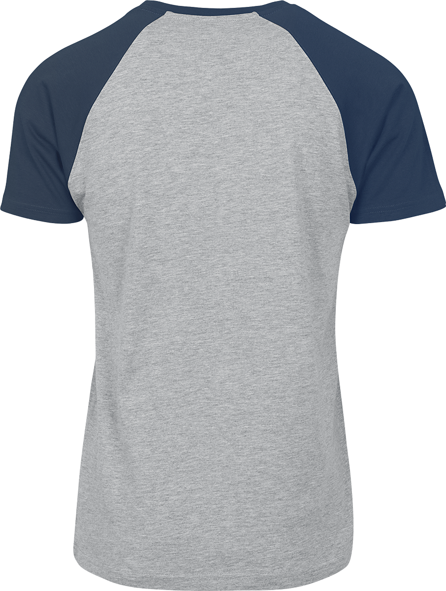T-Shirt Manches courtes  de Urban Classics - T-Shirt Raglan Contrast - S à 5XL - pour Homme - gris chiné/marine - Urban Classics - View 2