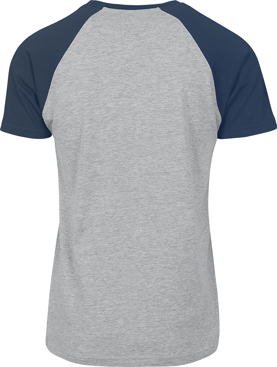 T-Shirt Manches courtes  de Urban Classics - T-Shirt Raglan Contrast - S à 4XL - pour Homme - gris chiné/marine - Urban Classics - View 2