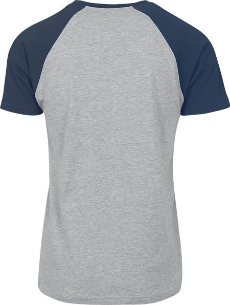 T-Shirt Manches courtes  de Urban Classics - T-Shirt Raglan Contrast - S à 4XL - pour Homme - gris chiné/marine - Urban Classics - View 2
