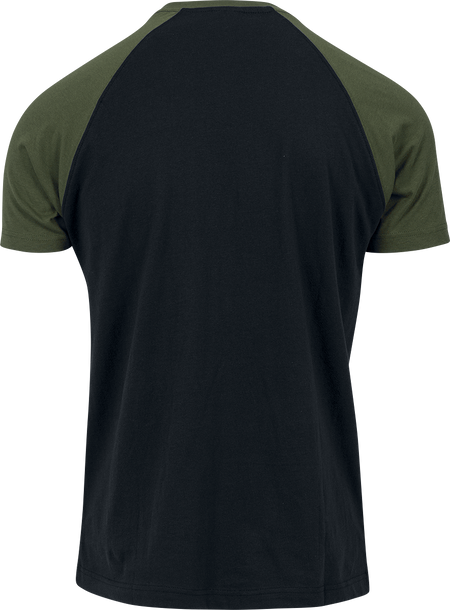 T-Shirt Manches courtes  de Urban Classics - T-Shirt Raglan Contrast - S à 5XL - pour Homme - noir/olive - Urban Classics - View 2