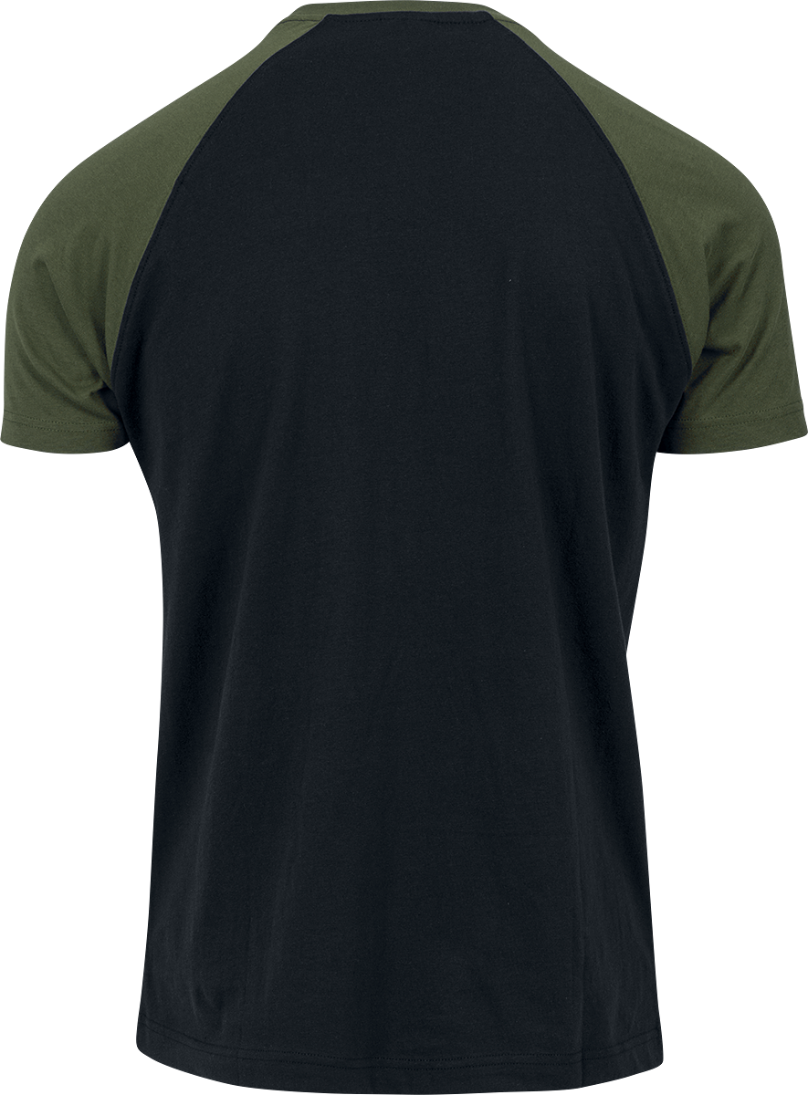 T-Shirt Manches courtes  de Urban Classics - T-Shirt Raglan Contrast - S à 5XL - pour Homme - noir/olive - Urban Classics - View 2