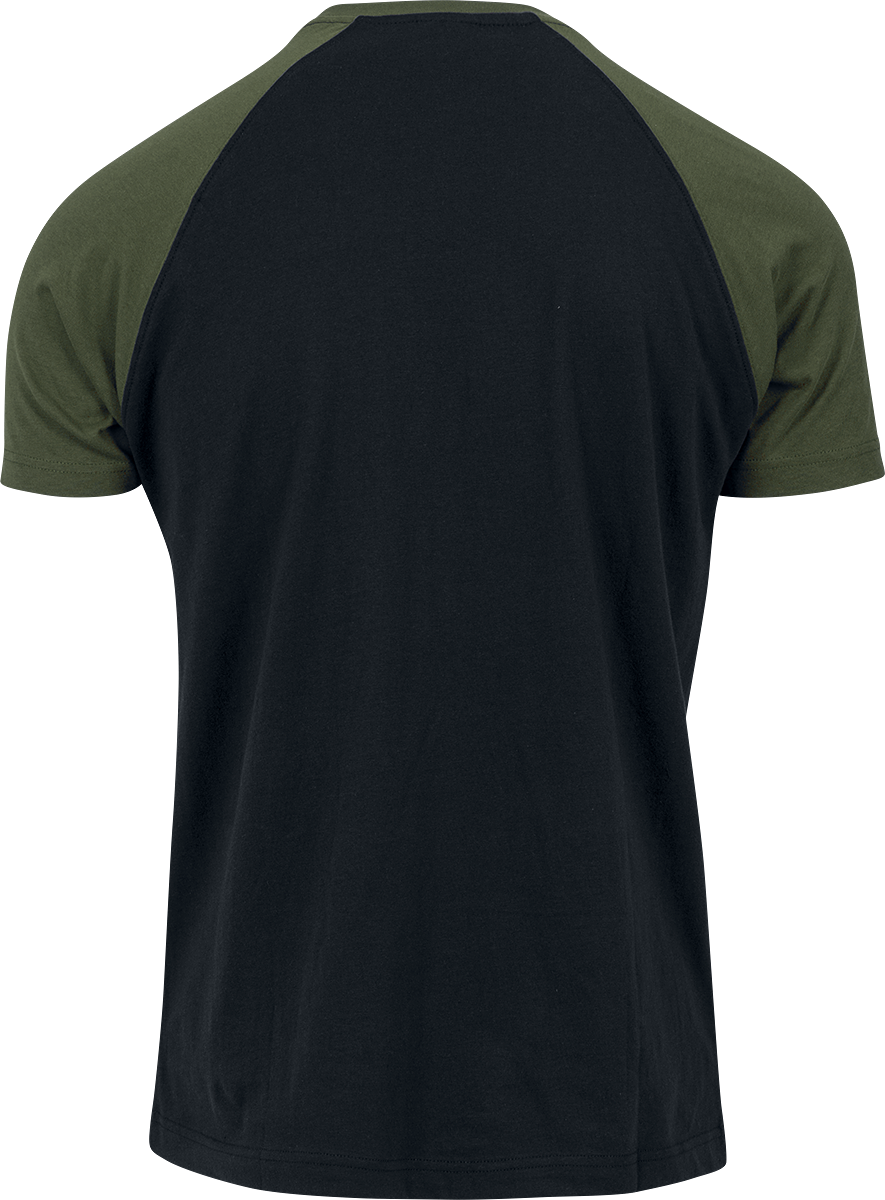T-Shirt Manches courtes  de Urban Classics - T-Shirt Raglan Contrast - S à 5XL - pour Homme - noir/olive - Urban Classics - View 2