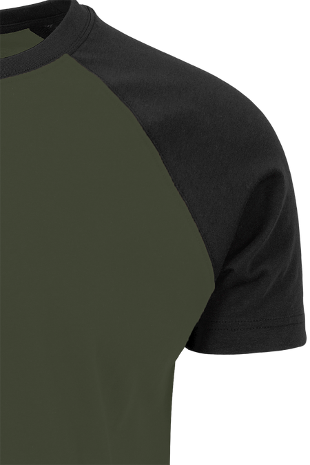 T-Shirt Manches courtes  de Urban Classics - T-Shirt Raglan Contrast - S à 3XL - pour Homme - olive/noir - Urban Classics - View 2