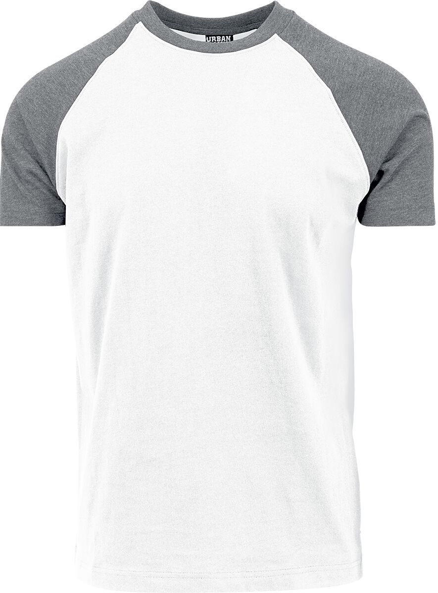 T-Shirt Manches courtes  de Urban Classics - T-Shirt Raglan Contrast - S à 5XL - pour Homme - blanc/gris - Urban Classics