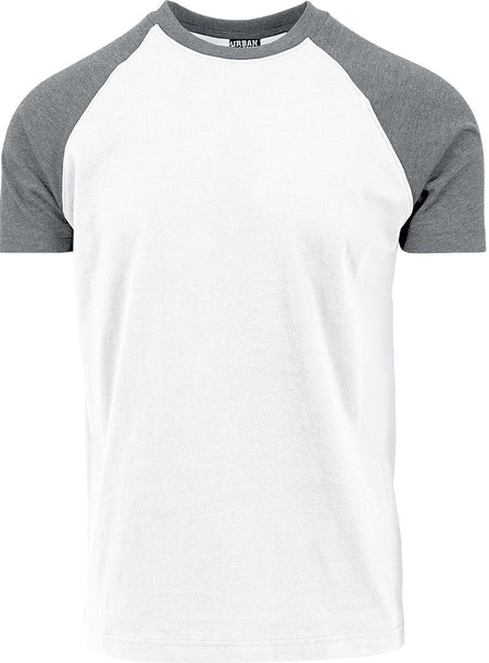 T-Shirt Manches courtes  de Urban Classics - T-Shirt Raglan Contrast - S à 5XL - pour Homme - blanc/gris - Urban Classics