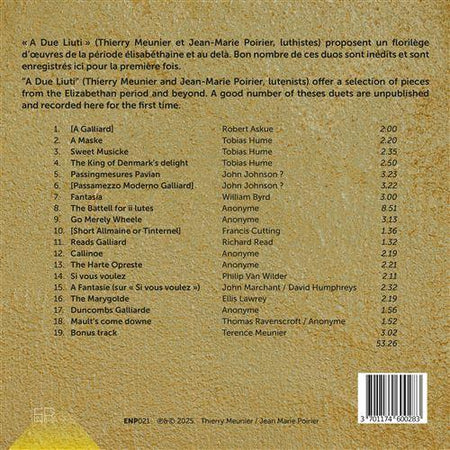 The Harte Opreste, Lute Duets In Elizabethan England - Front Cover
