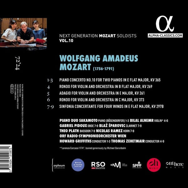 Concerto pour 2 pianos, K.365 - Sinfonia Concertante, K.279B - Adagio,K.261- Rondos K.269 & K.373 - Front Cover