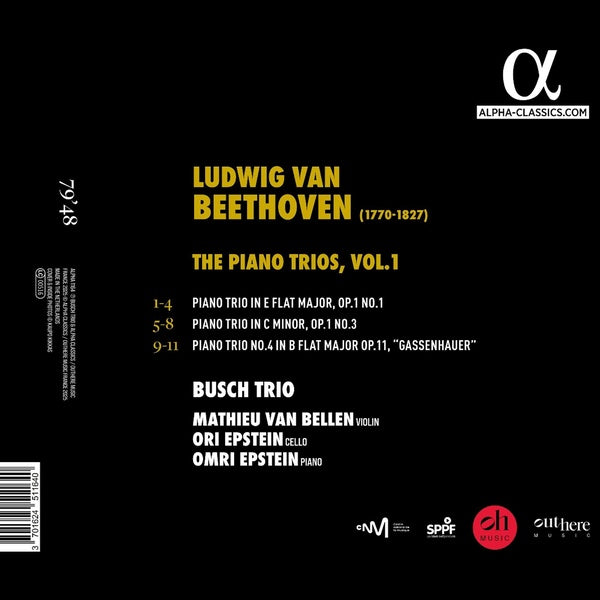 Beethoven : The Piano Trios - Volume 1 - Front Cover