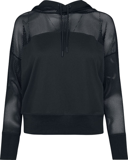 Sweat-shirt à capuche  de Urban Classics - Sweat À Capuche Mesh - XS à XL - pour Femme - noir - Urban Classics