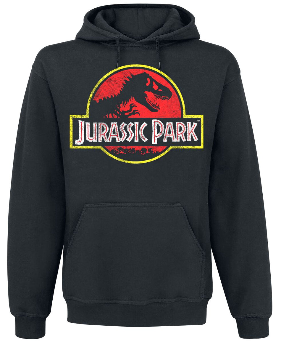 Sweat-shirt à capuche  de Jurassic Park - Logo Délavé - S à 4XL - pour Homme - noir - Jurassic Park