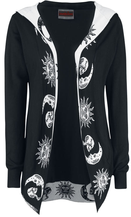 Gilets & Ponchos Gothic de Jawbreaker - Cardigan Moonstone - S à L - pour Femme - noir/blanc - Jawbreaker