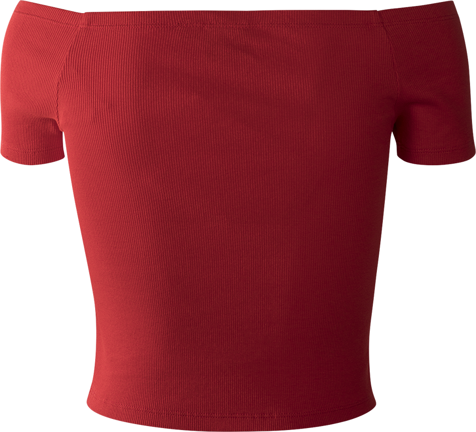 T-Shirt Manches courtes  de Urban Classics - T-shirt Court Épaules Dénudées - S à XL - pour Femme - rouge - Urban Classics - View 2