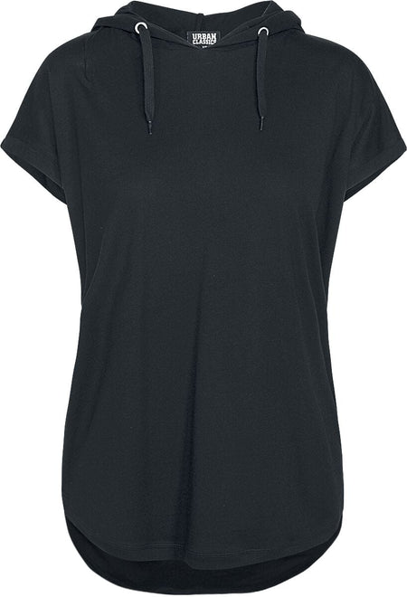 T-Shirt Manches courtes  de Urban Classics - T-shirt En Jersey À Capuche Femme - XS à 4XL - pour Femme - noir - Urban Classics