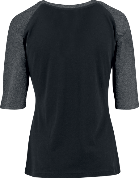 T-shirt manches longues  de Urban Classics - T-Shirt Manches 3/4 Raglan Femme - XS à S - pour Femme - noir/anthracite - Urban Classics - View 2