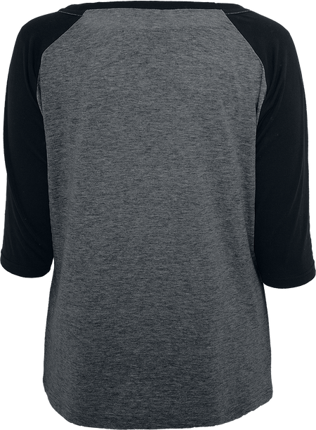 T-shirt manches longues  de Urban Classics - T-Shirt Manches 3/4 Raglan Femme - XS à S - pour Femme - anthracite/noir - Urban Classics - View 2