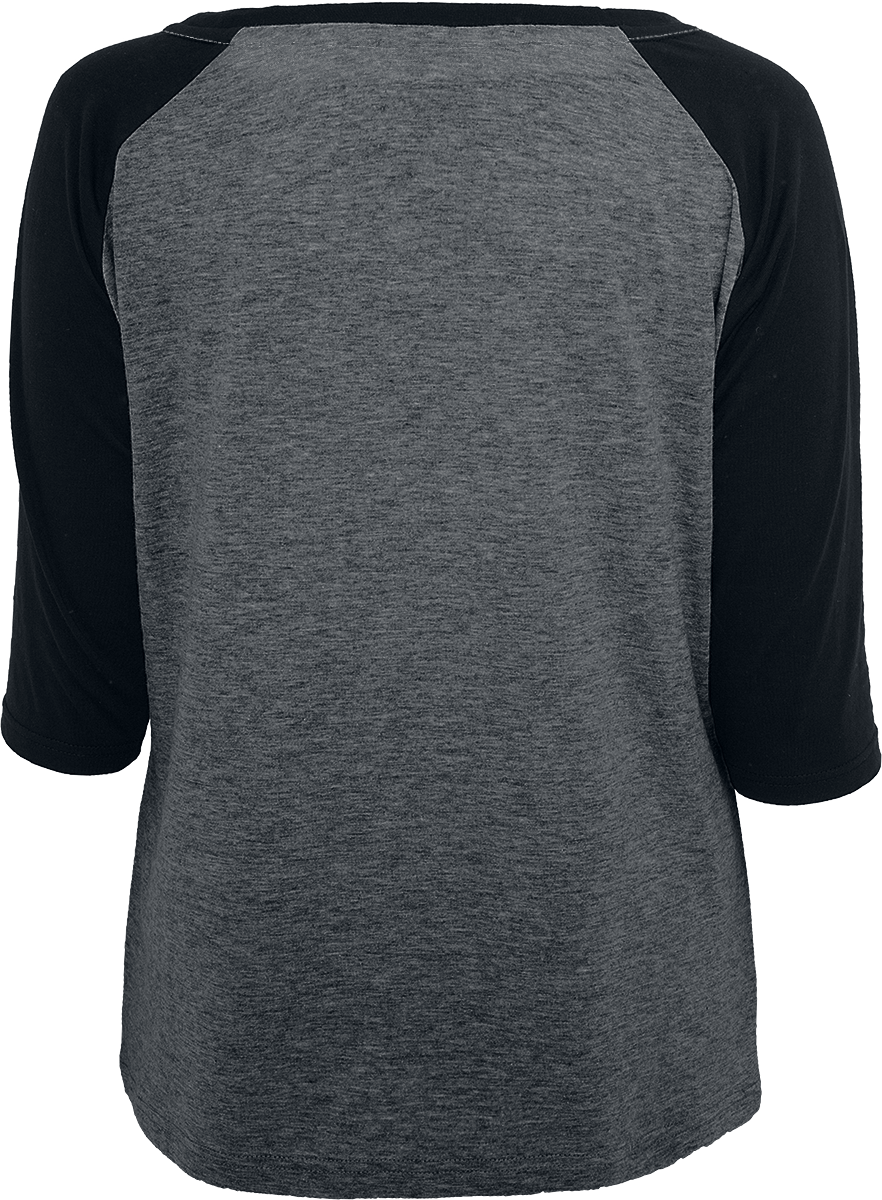 T-shirt manches longues  de Urban Classics - T-Shirt Manches 3/4 Raglan Femme - XS à S - pour Femme - anthracite/noir - Urban Classics - View 2