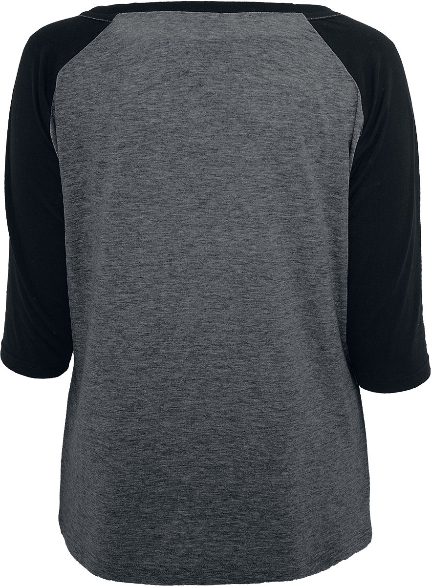 T-shirt manches longues  de Urban Classics - T-Shirt Manches 3/4 Raglan Femme - XS à S - pour Femme - anthracite/noir - Urban Classics - View 2