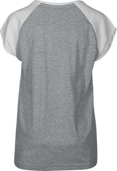 T-Shirt Manches courtes  de Urban Classics - T-shirt Manches Raglan Femme - XS à 5XL - pour Femme - gris chiné/blanc - Urban Classics - View 2