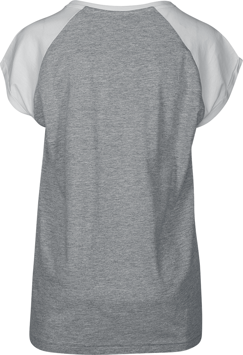 T-Shirt Manches courtes  de Urban Classics - T-shirt Manches Raglan Femme - XS à 5XL - pour Femme - gris chiné/blanc - Urban Classics - View 2