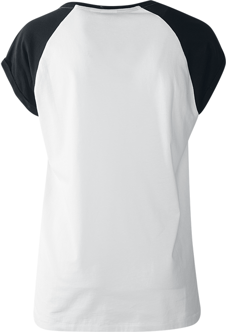T-Shirt Manches courtes  de Urban Classics - T-shirt Manches Raglan Femme - XS à 4XL - pour Femme - blanc/noir - Urban Classics - View 2