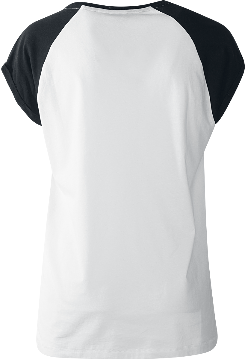 T-Shirt Manches courtes  de Urban Classics - T-shirt Manches Raglan Femme - XS à 4XL - pour Femme - blanc/noir - Urban Classics - View 2