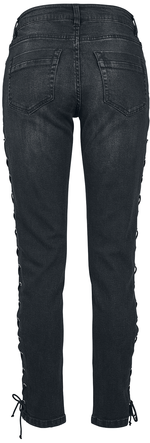 Jean  de Urban Classics - Jean Taille Haute Skinny Femme - W26L32 à W29L32 - pour Femme - noir - Urban Classics - View 2