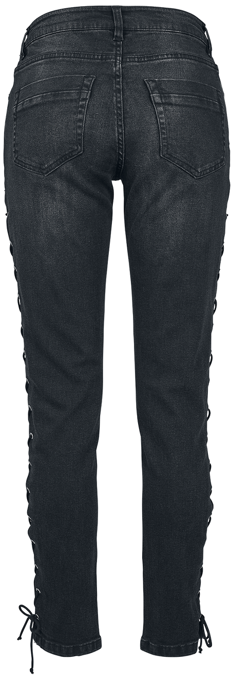 Jean  de Urban Classics - Jean Taille Haute Skinny Femme - W26L32 à W29L32 - pour Femme - noir - Urban Classics - View 2