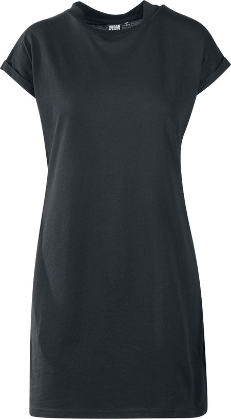 Robe courte  de Urban Classics - Robe Col Montant Manches Courtes - XS à 5XL - pour Femme - noir - Urban Classics
