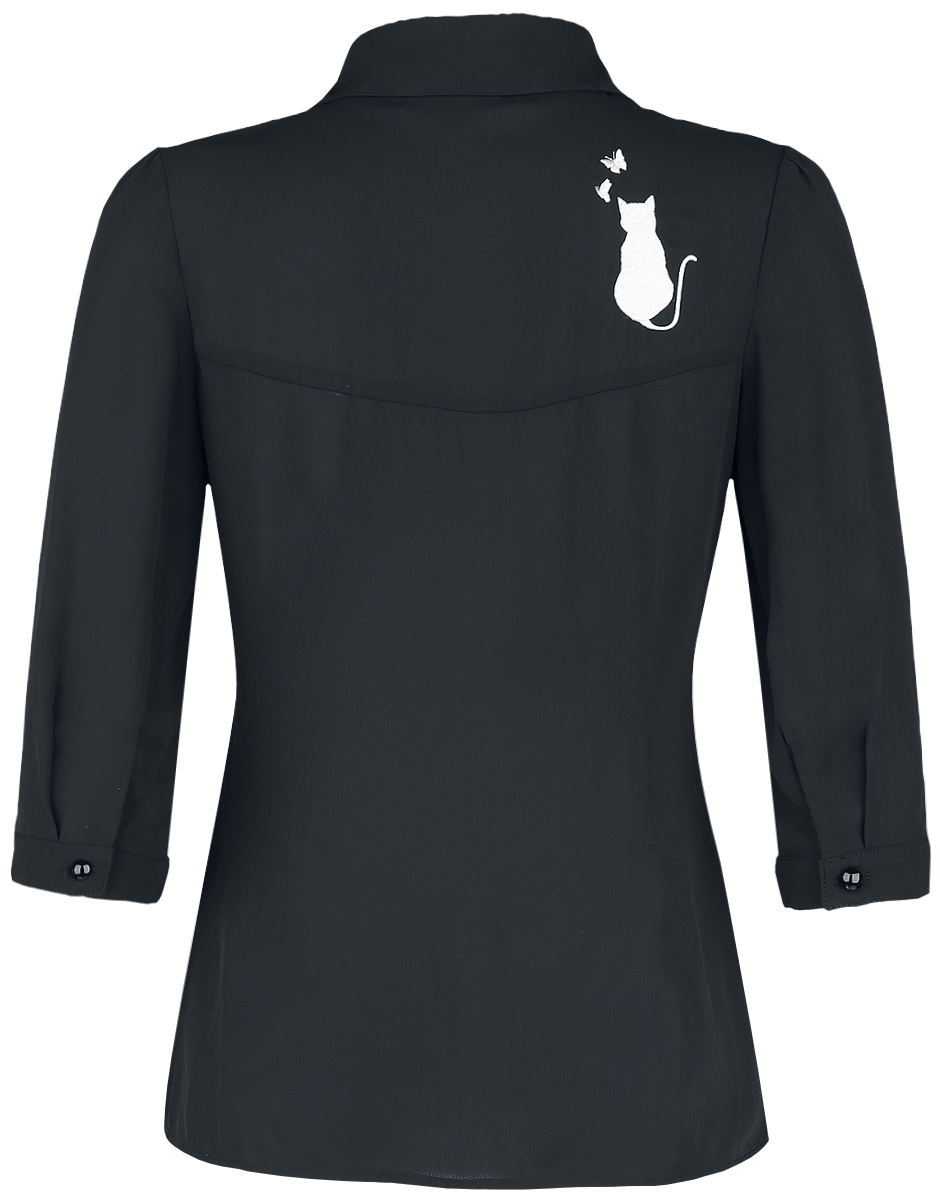 Chemisier Rockabilly de Dancing Days - Chemise Snow Bird - S à 4XL - pour Femme - noir - Dancing Days - View 2