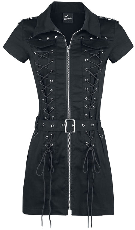 Robe courte Gothic de Banned Alternative - Robe Mod - XS à XL - pour Femme - noir - Banned Alternative