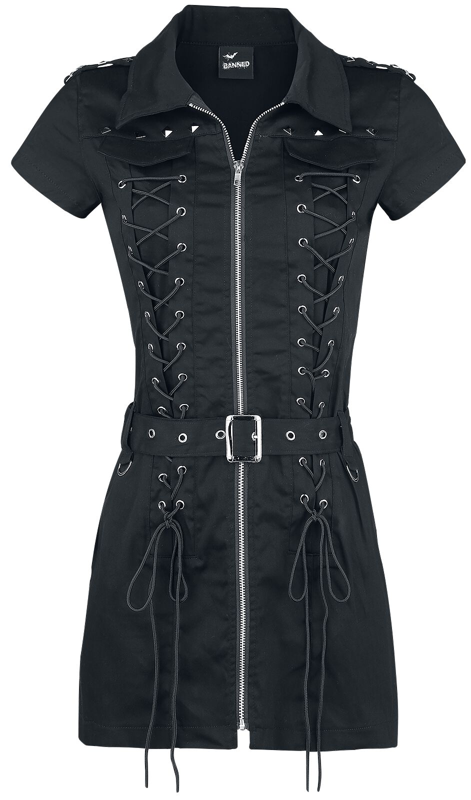 Robe courte Gothic de Banned Alternative - Robe Mod - XS à XL - pour Femme - noir - Banned Alternative