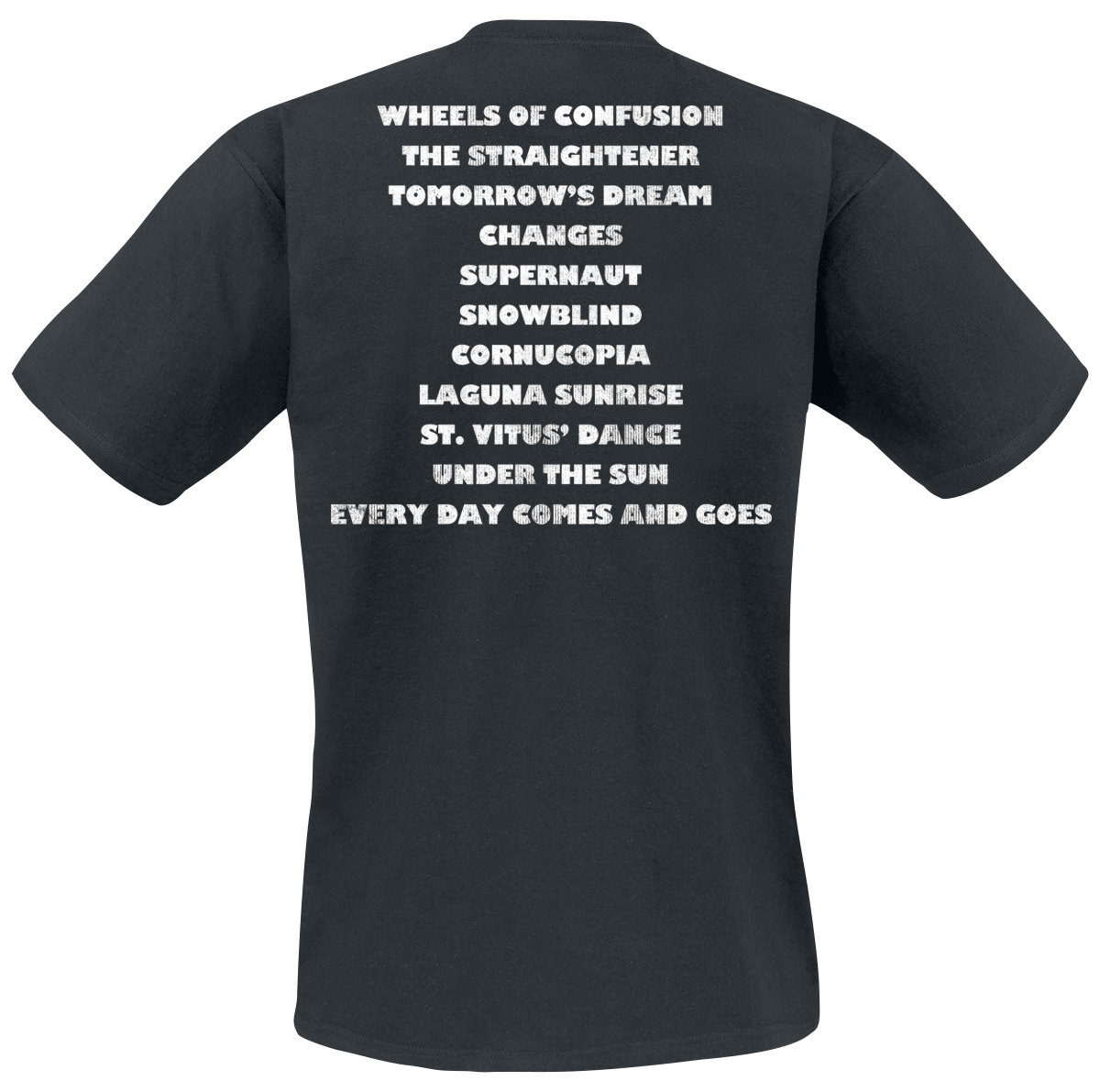 T-Shirt Manches courtes  de Black Sabbath - Vol. 4 Tracklist - S à XXL - pour Homme - noir - Black Sabbath - View 2