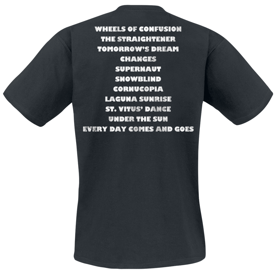 T-Shirt Manches courtes  de Black Sabbath - Vol. 4 Tracklist - S à XXL - pour Homme - noir - Black Sabbath - View 2