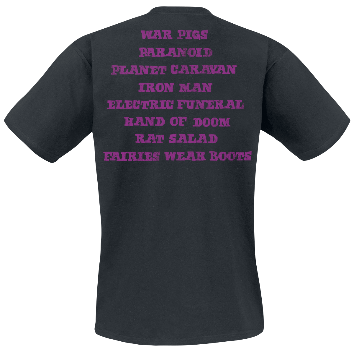 T-Shirt Manches courtes  de Black Sabbath - Paranoid Tracklist - S à XXL - pour Homme - noir - Black Sabbath - View 2