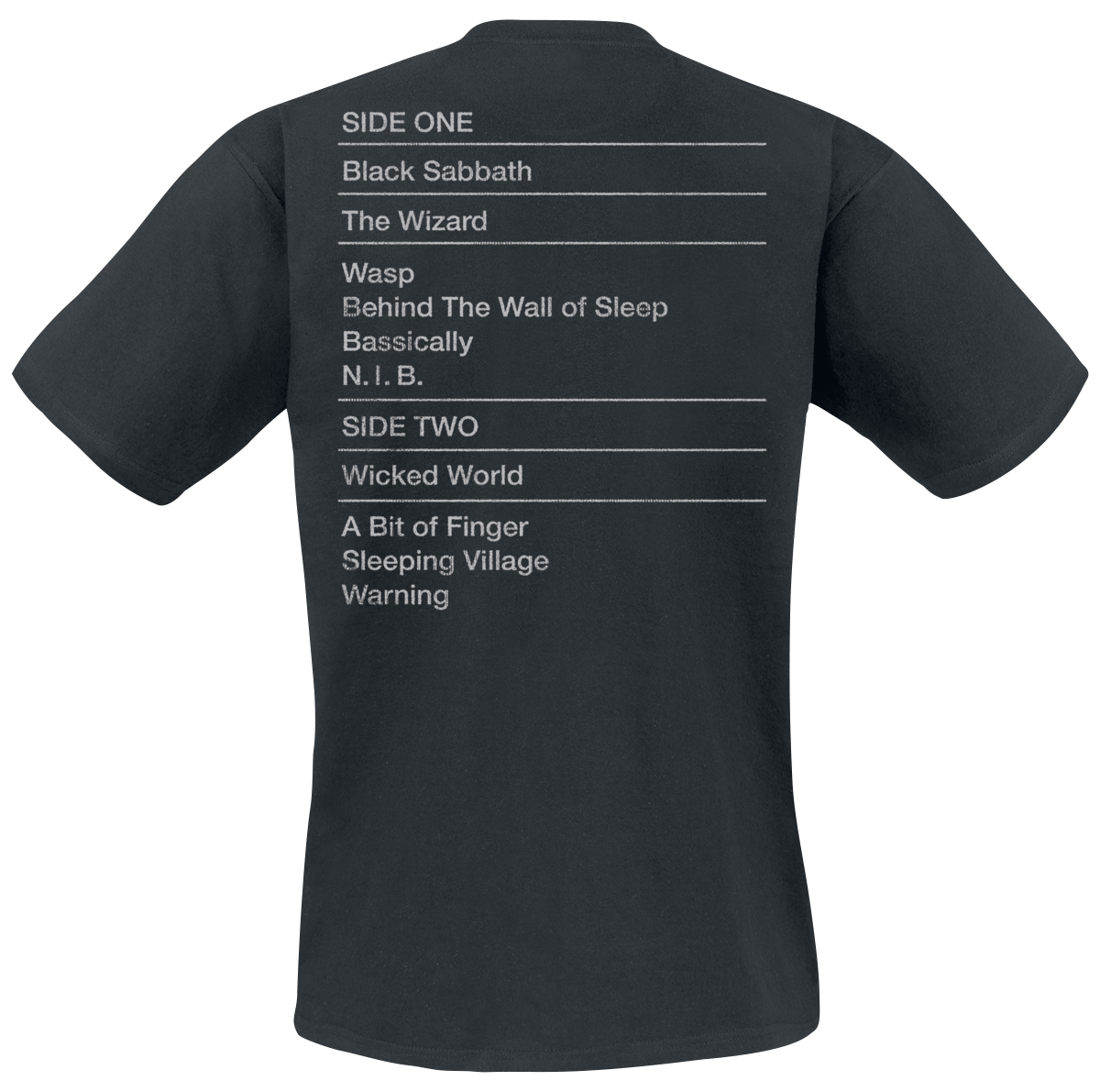 T-Shirt Manches courtes  de Black Sabbath - Black Sabbath Tracklist - S à XXL - pour Homme - noir - Black Sabbath - View 2