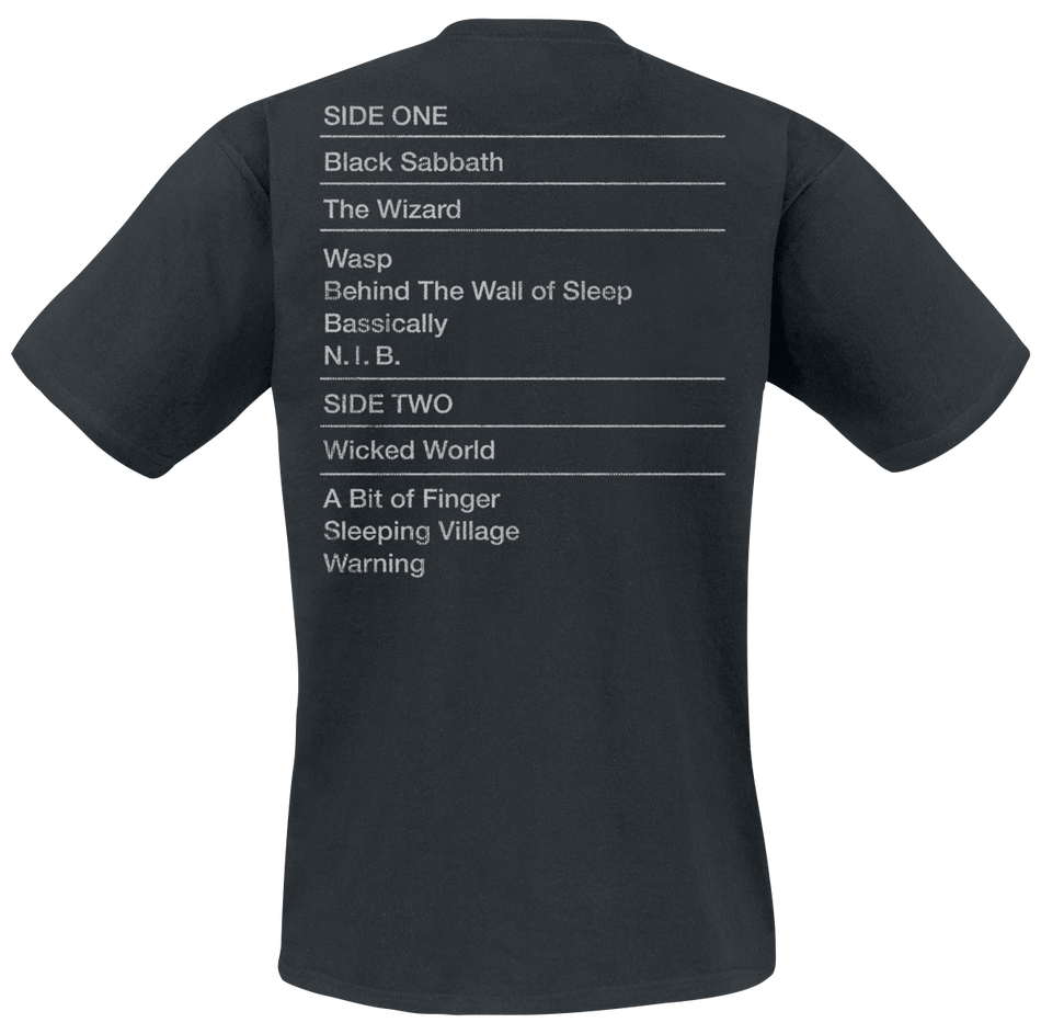 T-Shirt Manches courtes  de Black Sabbath - Black Sabbath Tracklist - S à XXL - pour Homme - noir - Black Sabbath - View 2
