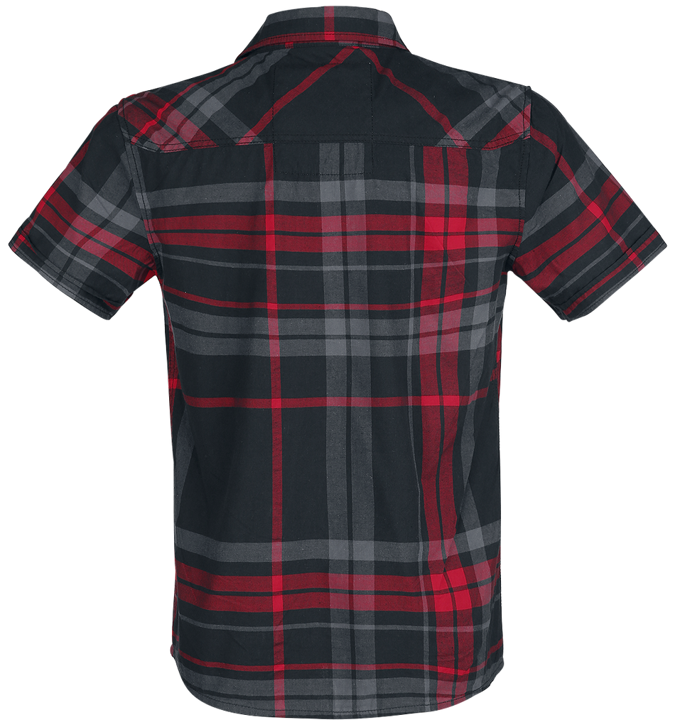 Chemise manches courtes  de Brandit - Chemise à carreaux Mike - S à 5XL - pour Homme - noir/anthracite/rouge - Brandit - View 2