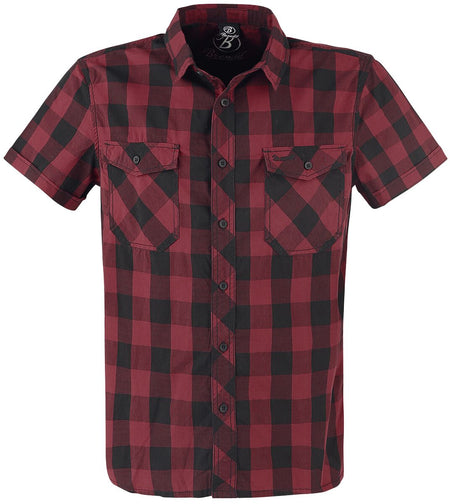 Chemise manches courtes  de Brandit - Roadstar - S à 5XL - pour Homme - noir/rouge - Brandit