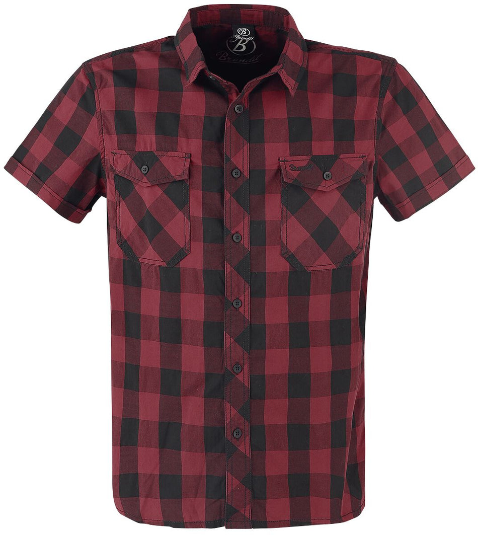 Chemise manches courtes  de Brandit - Roadstar - S à 5XL - pour Homme - noir/rouge - Brandit